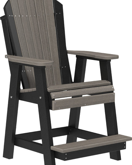 LuxCraft Adirondack Balcony Chair Coastal Gray & Black