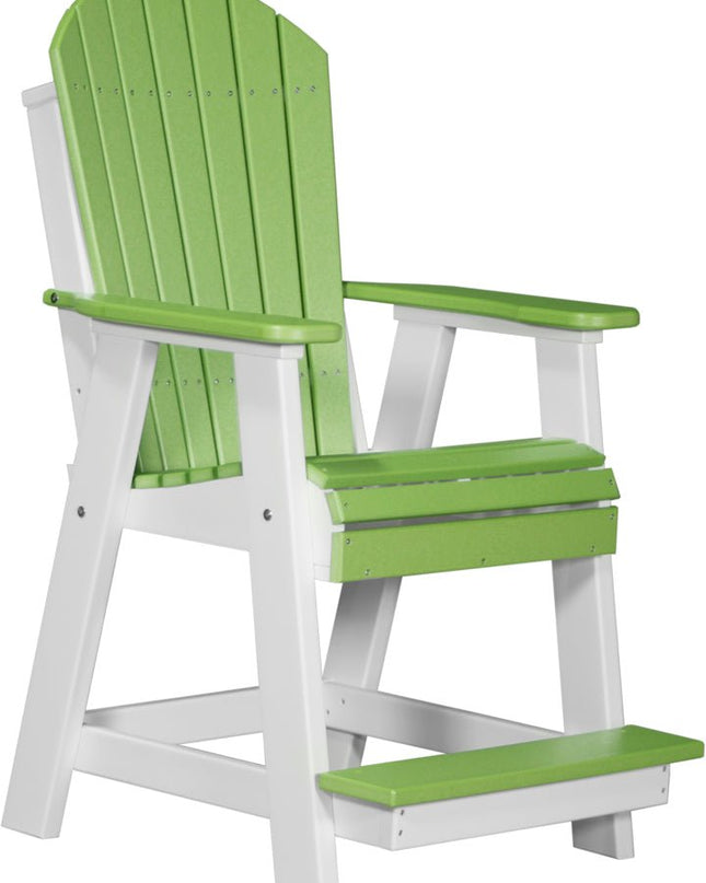 LuxCraft Adirondack Balcony Chair Lime Green & White