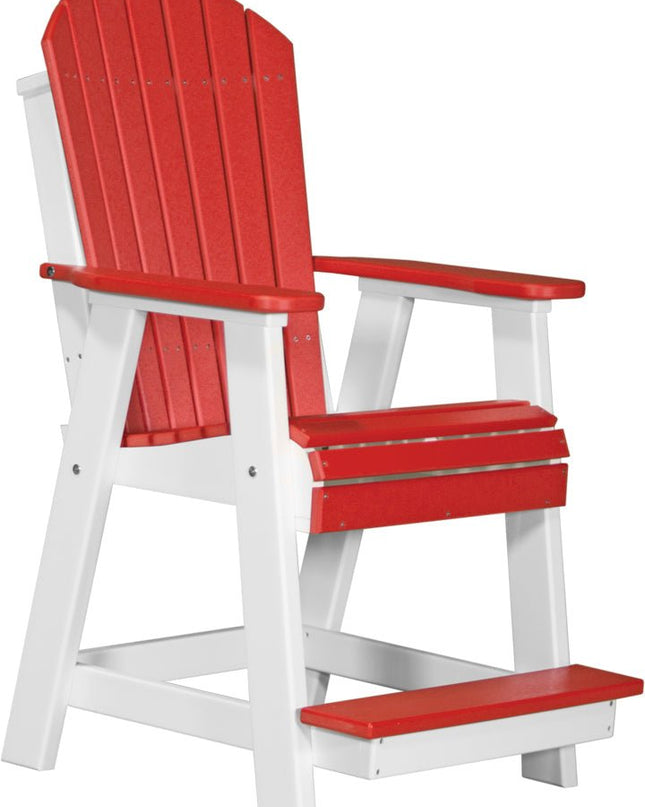 LuxCraft Adirondack Balcony Chair Red & White