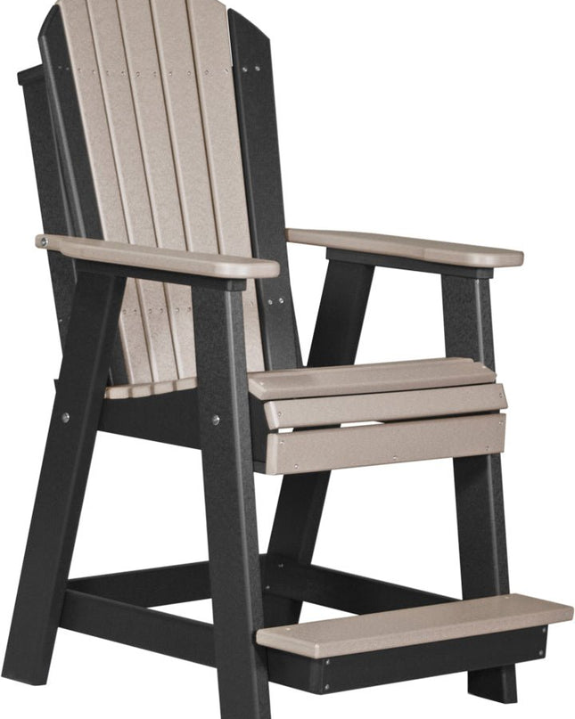 LuxCraft Adirondack Balcony Chair Weatherwood & Black