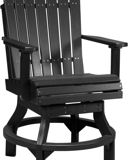 LuxCraft Poly Adirondack Swivel Chair (Counter Height) Black