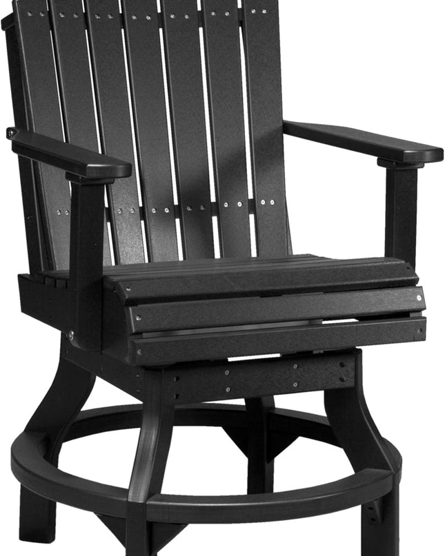 LuxCraft Poly Adirondack Swivel Chair (Counter Height) Black