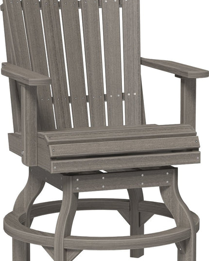 LuxCraft Poly Adirondack Swivel Chair (Dining Height) Coastal Gray