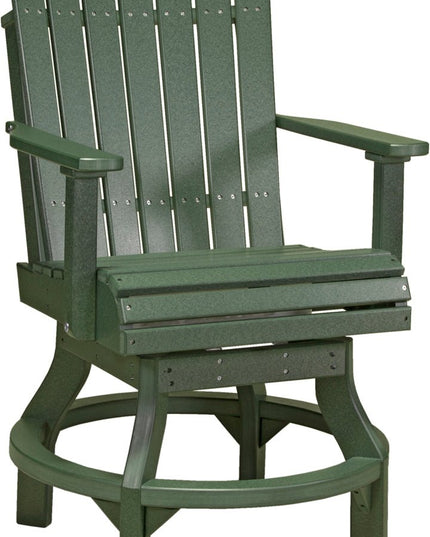 LuxCraft Poly Adirondack Swivel Chair (Counter Height) Green