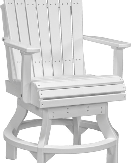 LuxCraft Poly Adirondack Swivel Chair (Counter Height) White