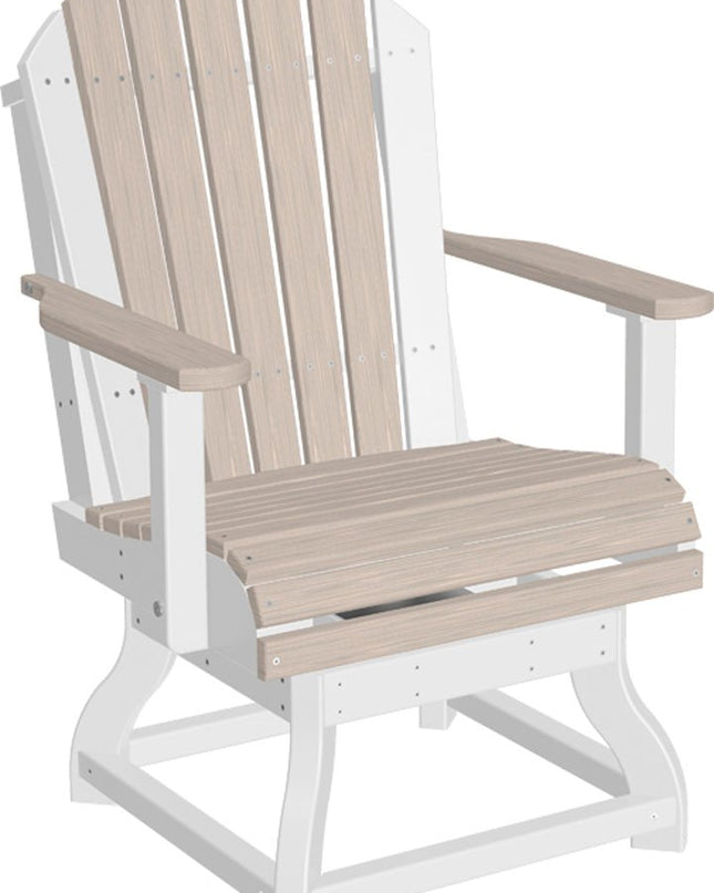 LuxCraft Poly Adirondack Swivel Chair (Dining Height) Birch & White