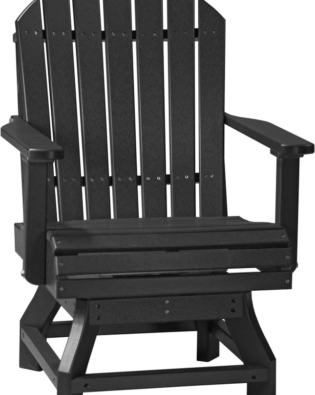 LuxCraft Poly Adirondack Swivel Chair (Dining Height) Black