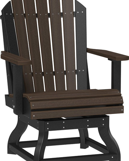 LuxCraft Poly Adirondack Swivel Chair (Dining Height) Brazilian Walnut & Black