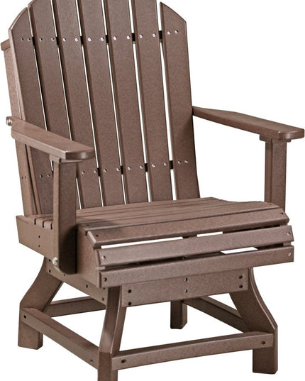 LuxCraft Poly Adirondack Swivel Chair (Dining Height) Chestnut Brown