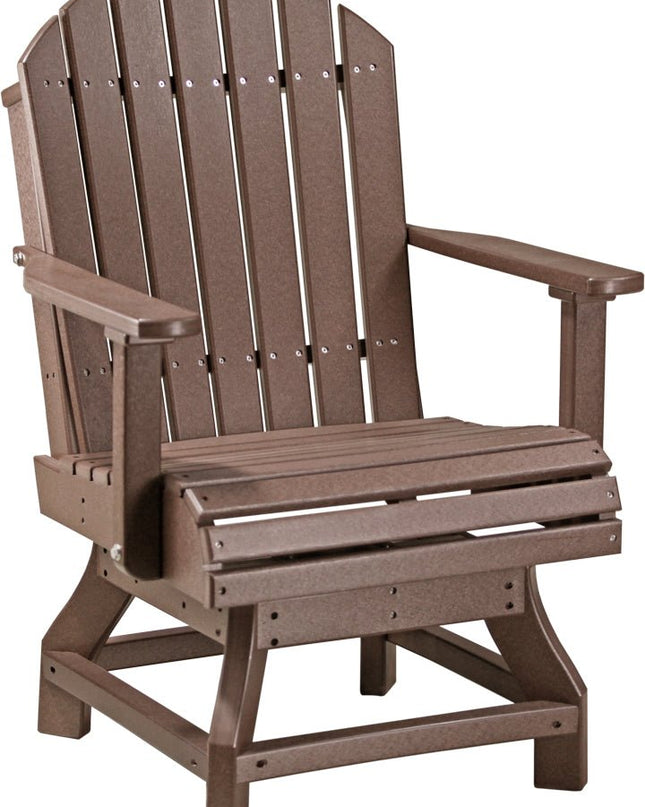 LuxCraft Poly Adirondack Swivel Chair (Dining Height) Chestnut Brown