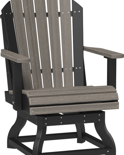 LuxCraft Poly Adirondack Swivel Chair (Dining Height) Coastal Gray & Black