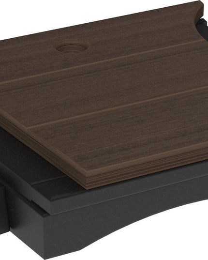 LuxCraft Balcony Tete-a-Tete Table (Brazilian Walnut & Black)