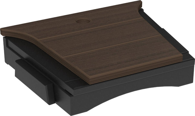 LuxCraft Balcony Tete-a-Tete Table (Brazilian Walnut & Black)