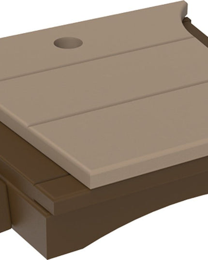 LuxCraft Balcony Tete-a-Tete Table (Weatherwood & Chestnut Brown)