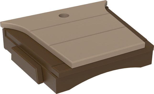 LuxCraft Balcony Tete-a-Tete Table (Weatherwood & Chestnut Brown)