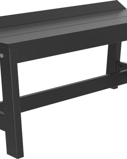 Outdoor dining set featuring a polywood bench in black