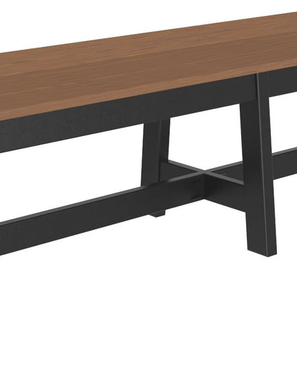 LuxCraft Cafe Dining Bench 72" Antique Mahogany and Black