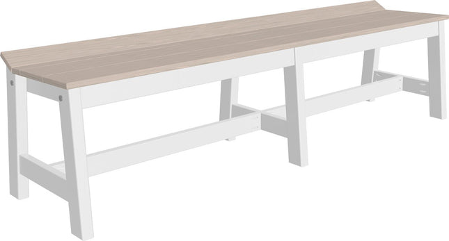 LuxCraft Cafe Dining Bench 72" Birch and White