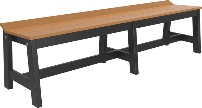 LuxCraft Cafe Dining Bench 72" Cedar and Black