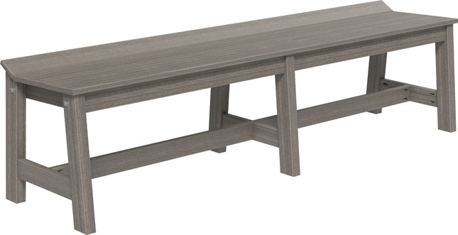 LuxCraft Cafe Dining Bench 72" Coastal Gray