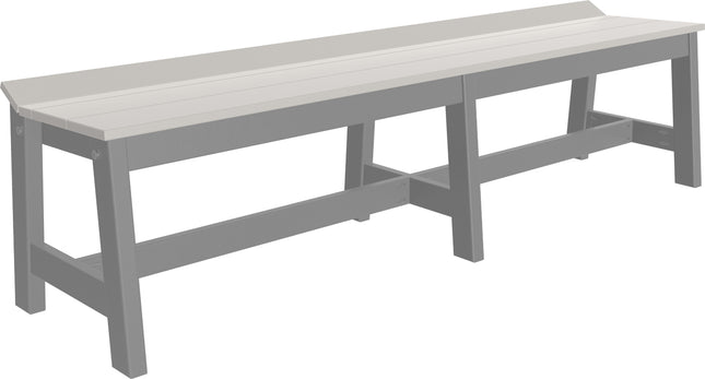 LuxCraft Cafe Dining Bench 72" Dove Gray and Slate