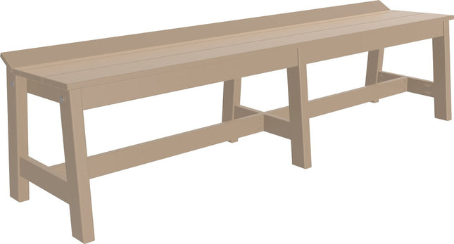 LuxCraft Cafe Dining Bench 72" Weatherwood
