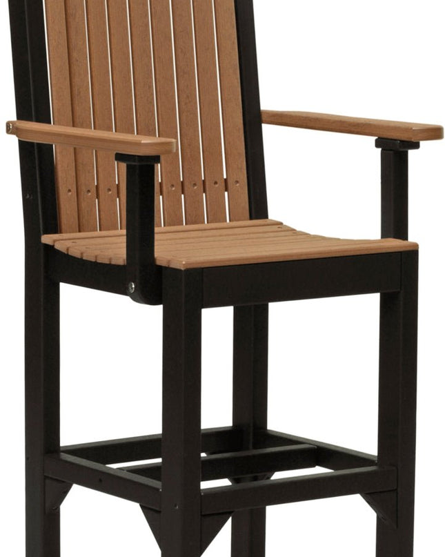 LuxCraft Classic Arm Chair (Bar Height) Antique Mahogany & Black