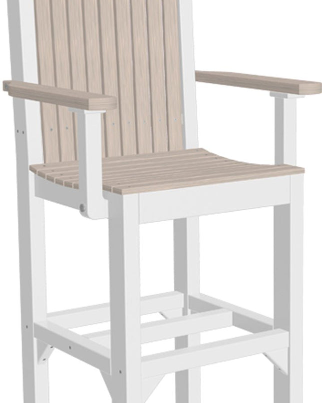 LuxCraft Classic Arm Chair (Bar Height) Birch & White