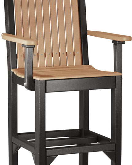 LuxCraft Classic Arm Chair (Bar Height) Cedar & Black