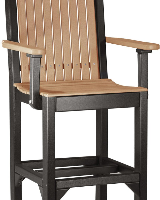 LuxCraft Classic Arm Chair (Bar Height) Cedar & Black