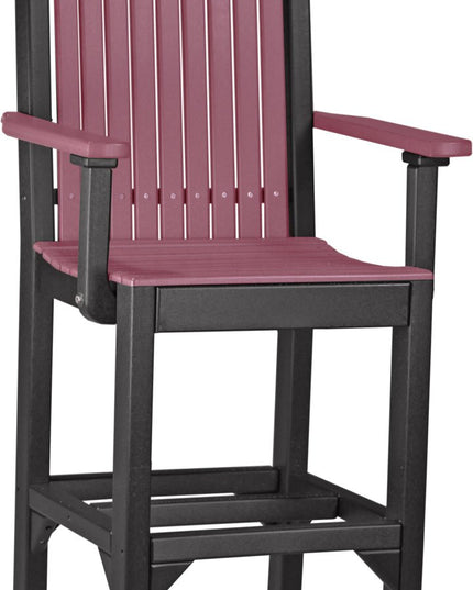 LuxCraft Classic Arm Chair (Bar Height) Cherrywood & Black