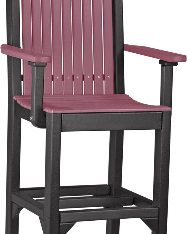 LuxCraft Classic Arm Chair (Bar Height) Cherrywood & Black