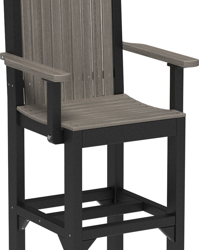 LuxCraft Classic Arm Chair (Bar Height) Coastal Gray & Black
