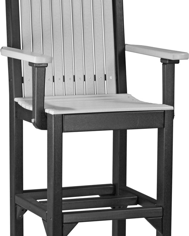 LuxCraft Classic Arm Chair (Bar Height) Dove Gray & Black
