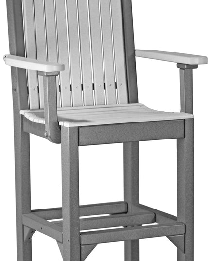 LuxCraft Classic Arm Chair (Bar Height) Dove Gray & Slate