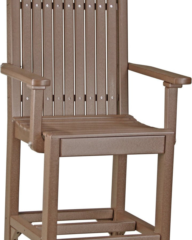 LuxCraft Classic Arm Chair (Counter Height) Chestnut Brown
