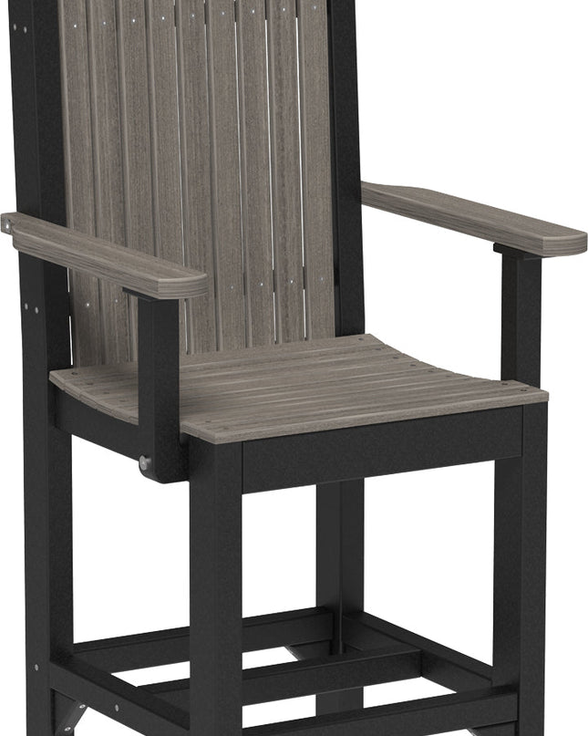 LuxCraft Classic Arm Chair (Counter Height) Coastal Gray & Black