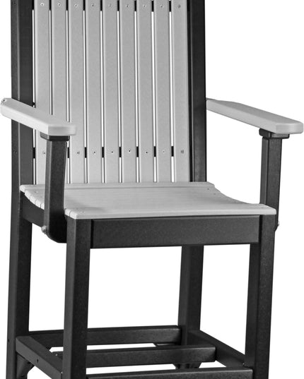 LuxCraft Classic Arm Chair (Counter Height) Dove Gray & Black