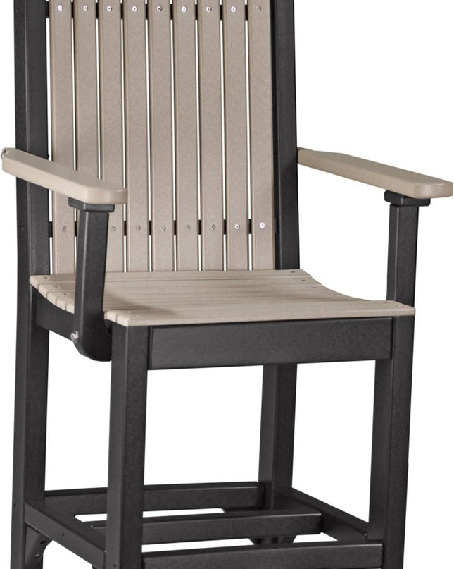 LuxCraft Classic Arm Chair (Counter Height) Weatherwood & Black