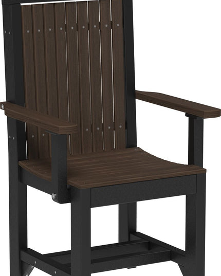 LuxCraft Classic Arm Chair (Dining Height) Brazilian Walnut & Black