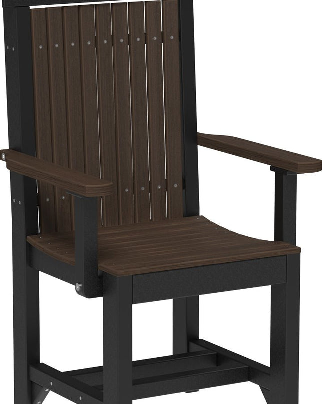 LuxCraft Classic Arm Chair (Dining Height) Brazilian Walnut & Black