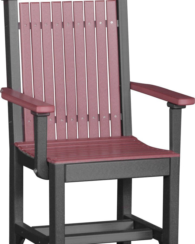 LuxCraft Classic Arm Chair (Dining Height) Cherrywood & Black