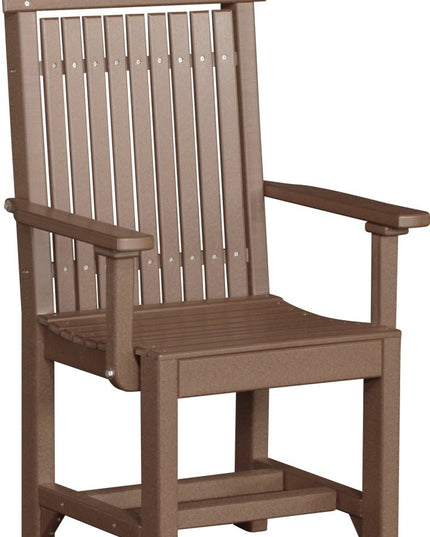 LuxCraft Classic Arm Chair (Dining Height) Chestnut Brown
