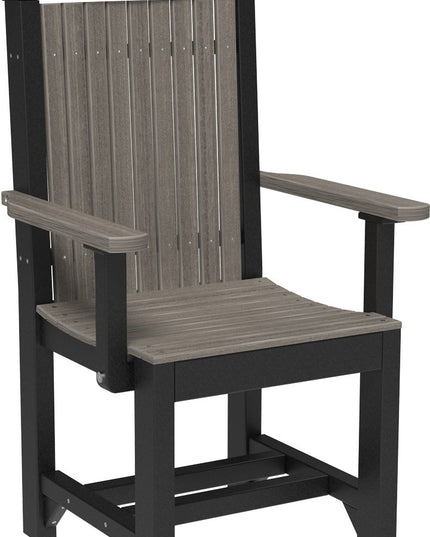 LuxCraft Classic Arm Chair (Dining Height) Coastal Gray & Black