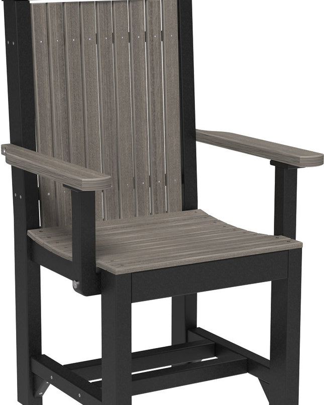 LuxCraft Classic Arm Chair (Dining Height) Coastal Gray & Black