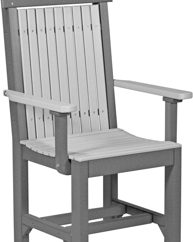 LuxCraft Classic Arm Chair (Dining Height) Dove Gray & Slate