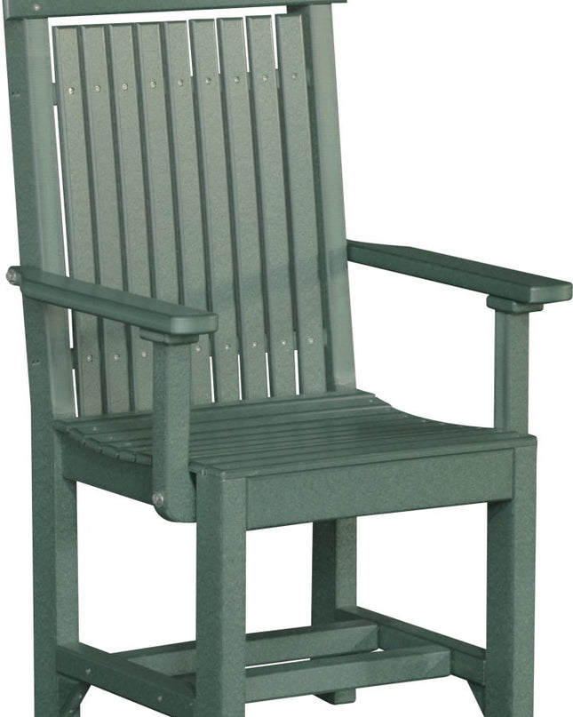 LuxCraft Classic Arm Chair (Dining Height) Green