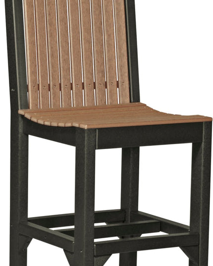 LuxCraft Classic Side Chair (Bar Height) Antique Mahogany & Black