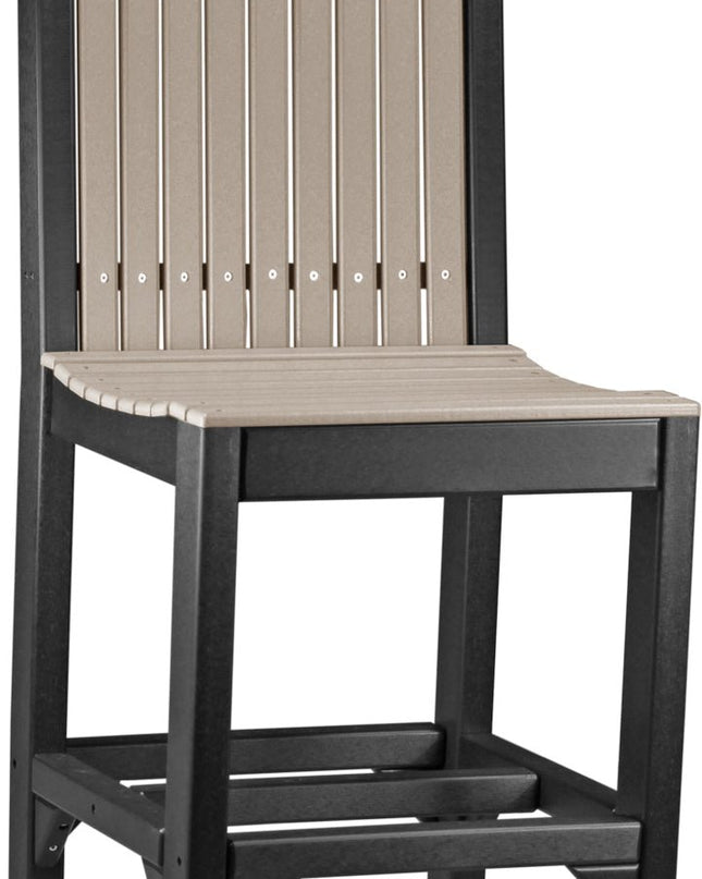 LuxCraft Classic Side Chair (Bar Height) Weatherwood & Black