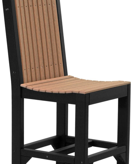 LuxCraft Classic Side Chair (Counter Height) Antique Mahogany & Black